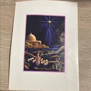 Vintage A King is Born Art Print Postcard mouthpainted by Ealon Lamphier